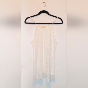 Flowy lace longline tank top